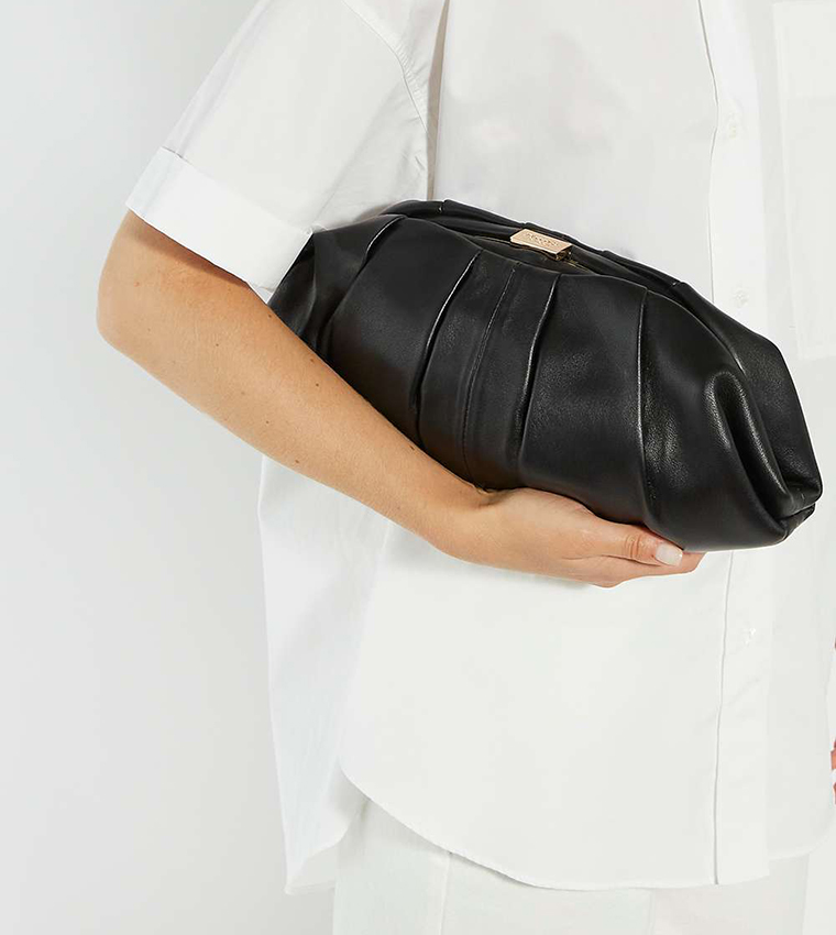 DRAPERY Textured Clutch with Sling