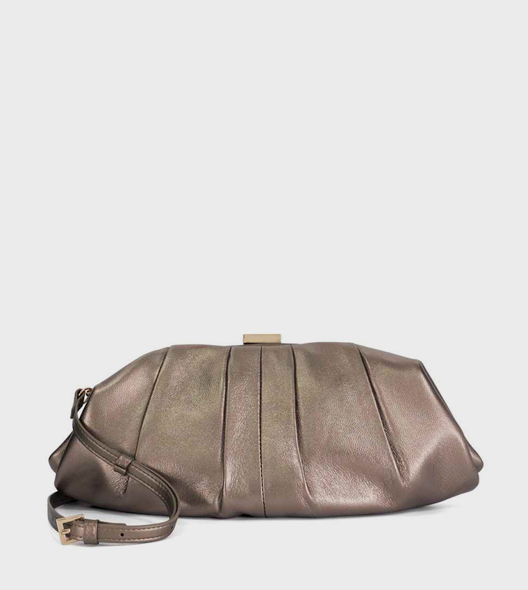 DRAPERY Textured Clutch with Sling