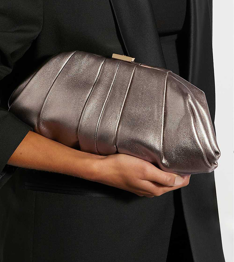 DRAPERY Textured Clutch with Sling