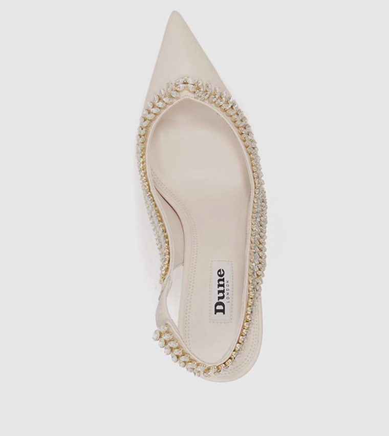 Kitten Heel Dune Flat Bridal Shoes Cinta Dyeable Ivory Satin