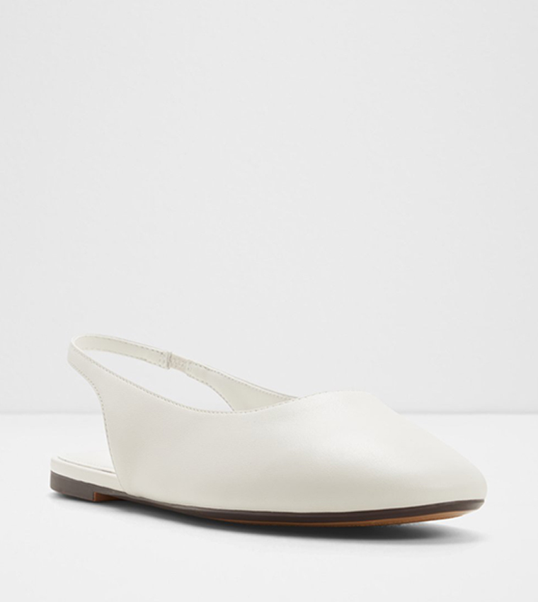 DROPWAVE Almond Toe Slingback Flat Shoes