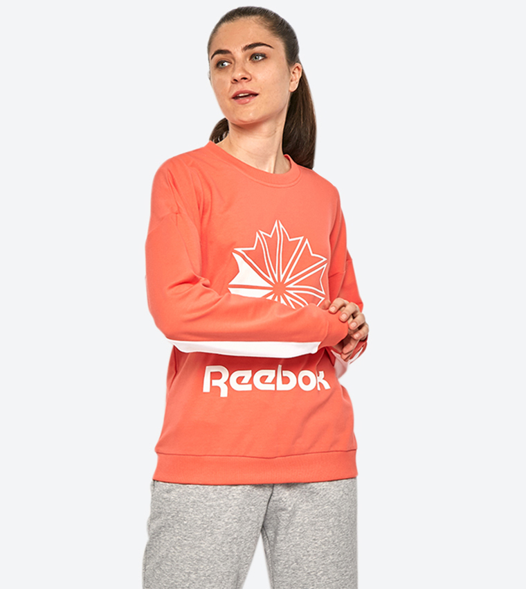 Orange 2025 reebok sweatshirt