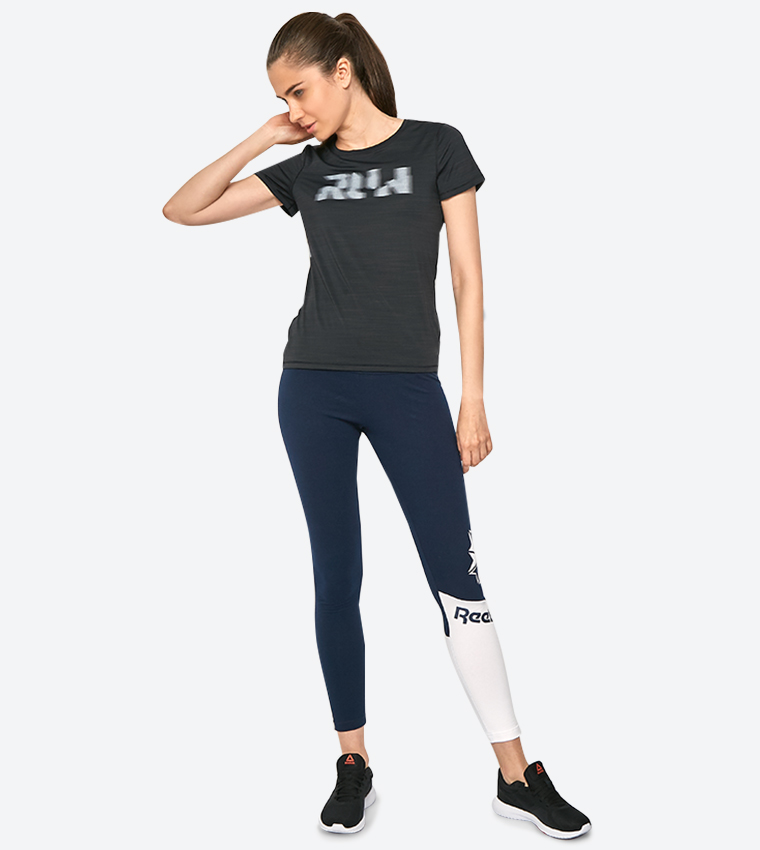 Short Sleeve Heather Effect T-Shirt - Black