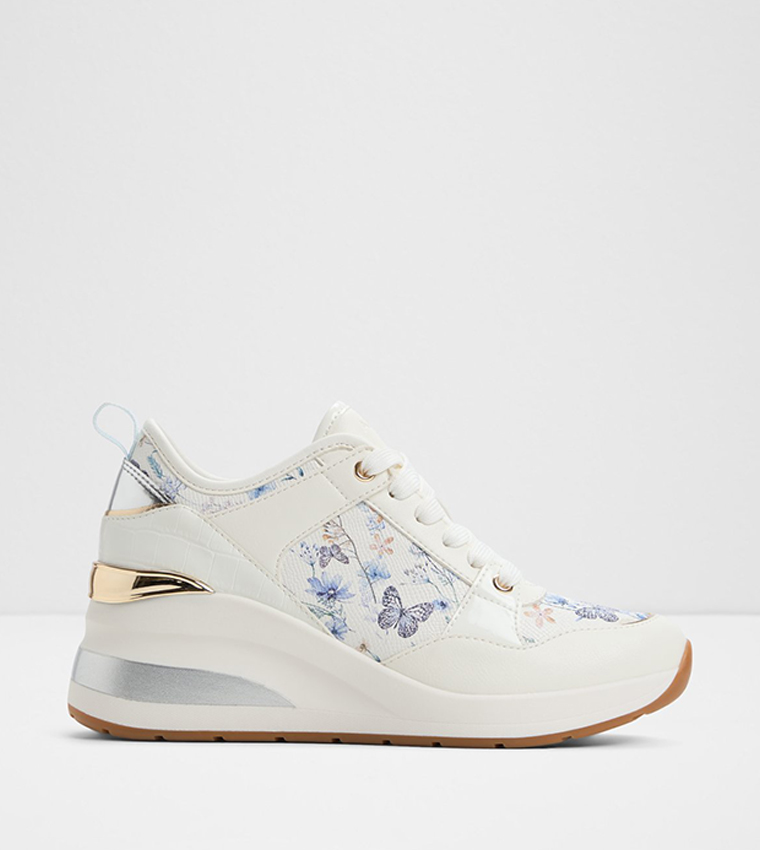DUCIE Printed Wedge Sneakers