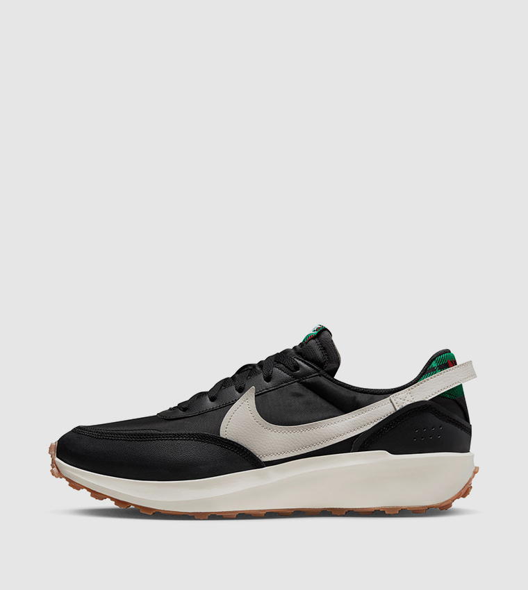 Buy Nike WAFFLE DEBUT PRM Logo Detail Lace Up Shoes In Black