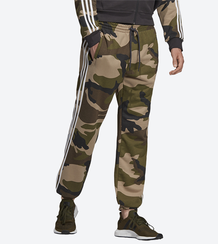 Buy Adidas Originals Elastic Waistband Camo Fleece Pants Multi In Multiple Colors 6thStreet Oman