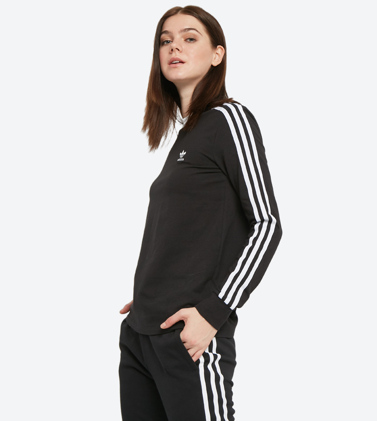 Buy Adidas Originals 3 Stripes Long Sleeve T Black In | 6thStreet Saudi Arabia
