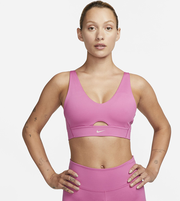 Buy Nike Dry Fit Indy Plunge Cut Out Bra In Fuchsia