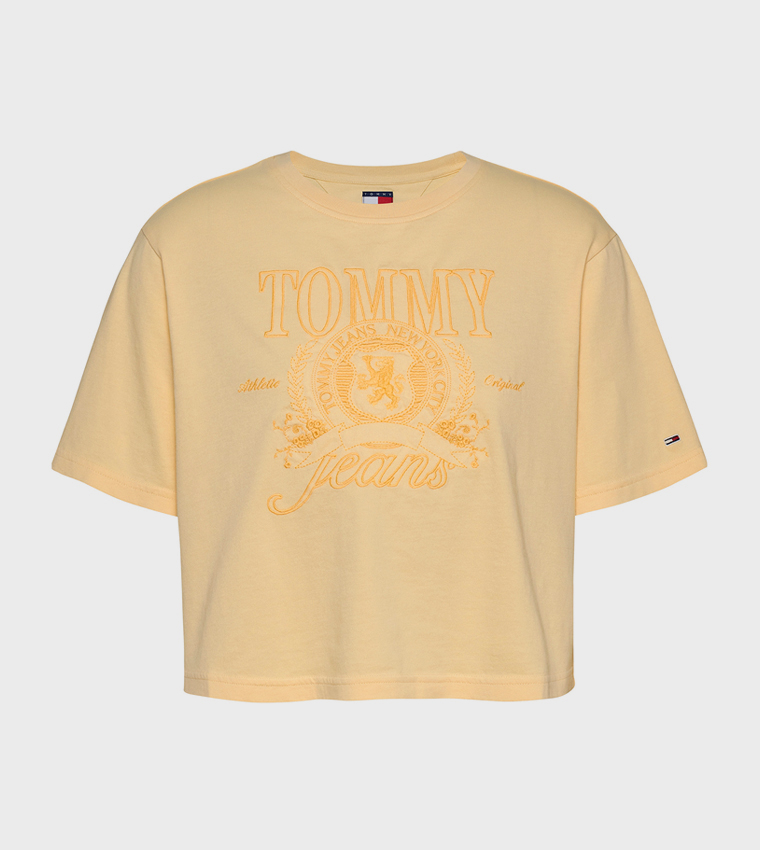 Logo Embroidered Cropped T-Shirt