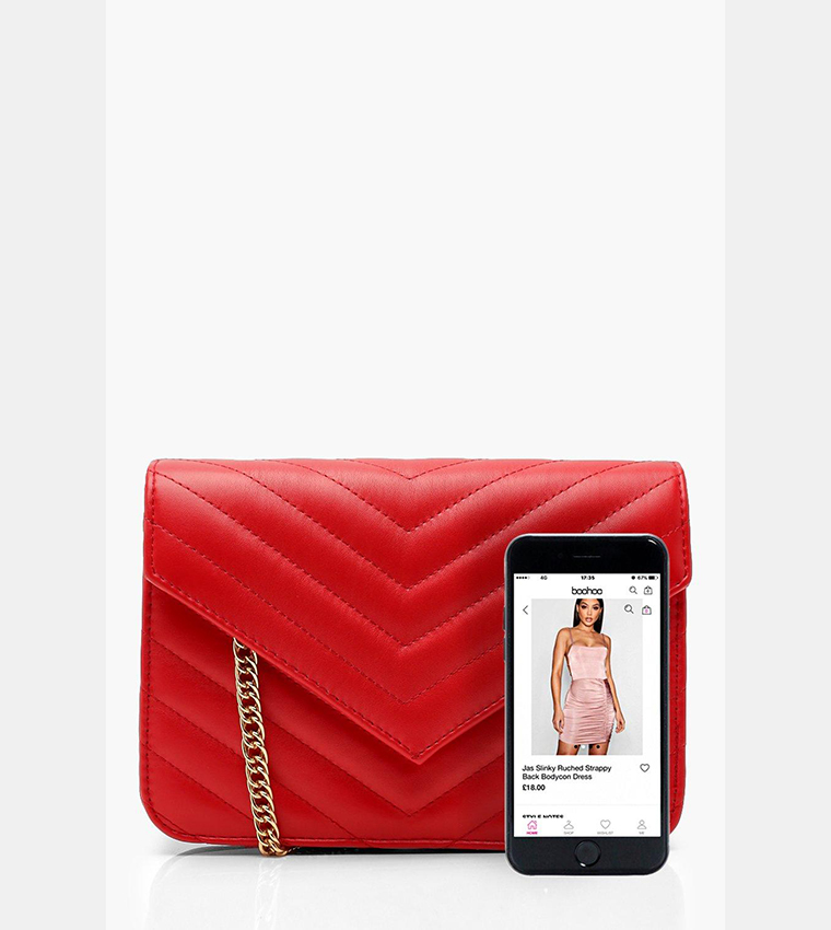 Buy Boohoo Outlet Quilted Crossbody Bag In Red 6thStreet Bahrain