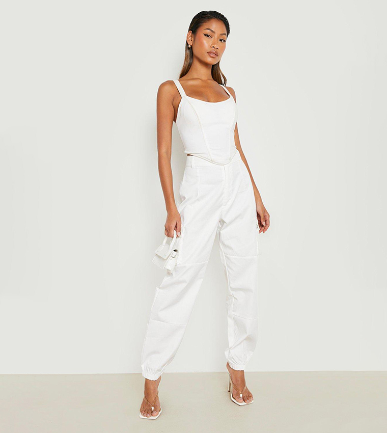 Women's High Waisted Casual Woven Cargo Pants