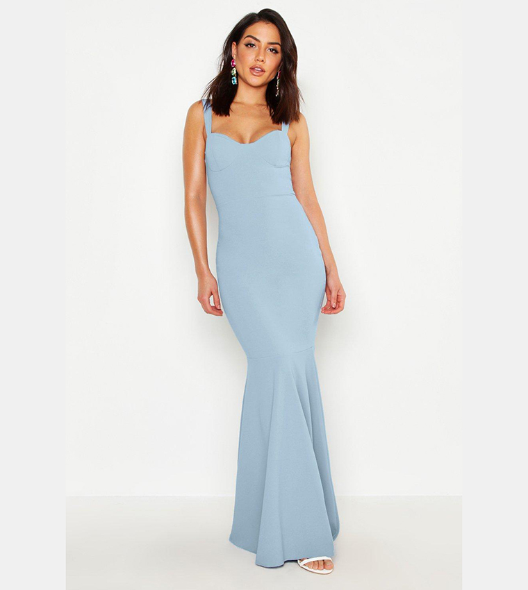 fitted fishtail maxi bridesmaid dress TH&TH Luna One Shoulder Bridesmaid Dress in Dusty Eucalyptus Tulle – TH and  TH