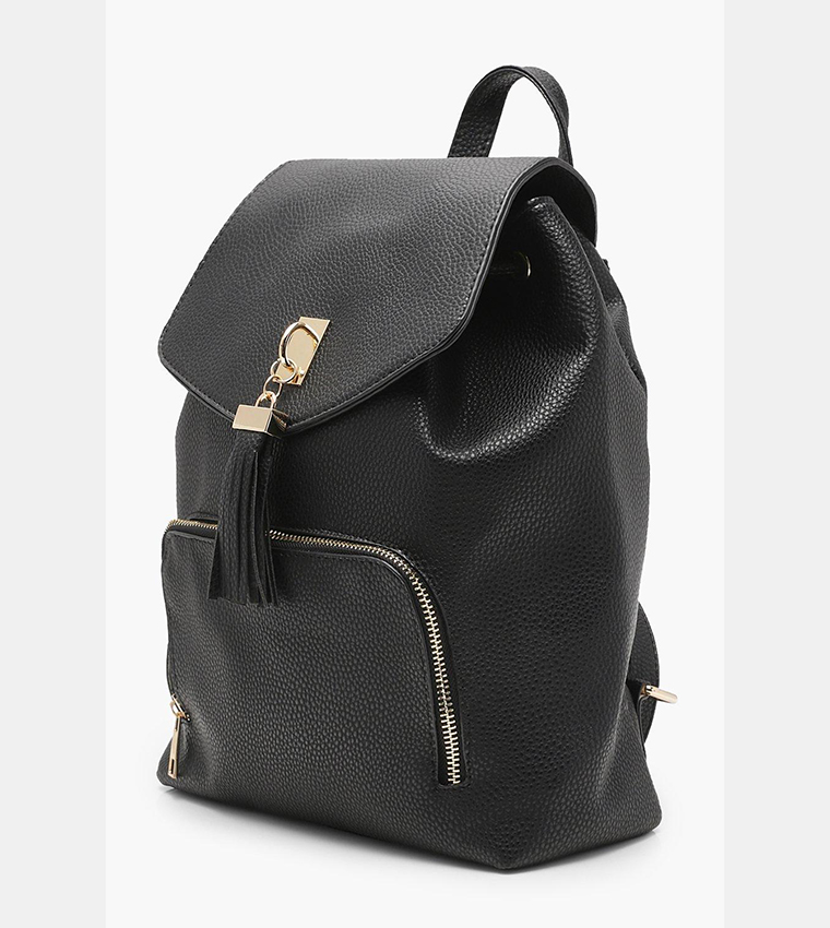 Buy Boohoo Fringe Tassel Rucksack In Black | 6thStreet UAE