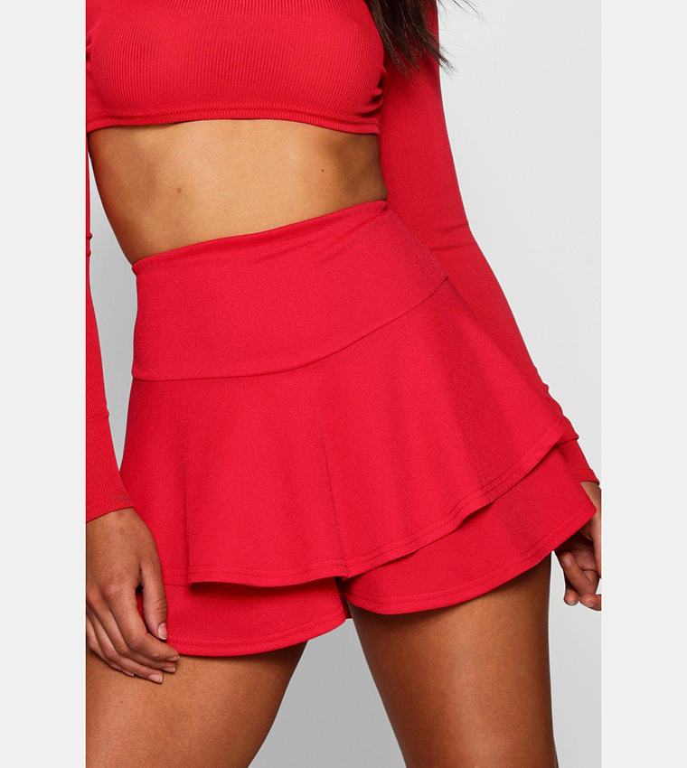 Boohoo best sale ruffle skort