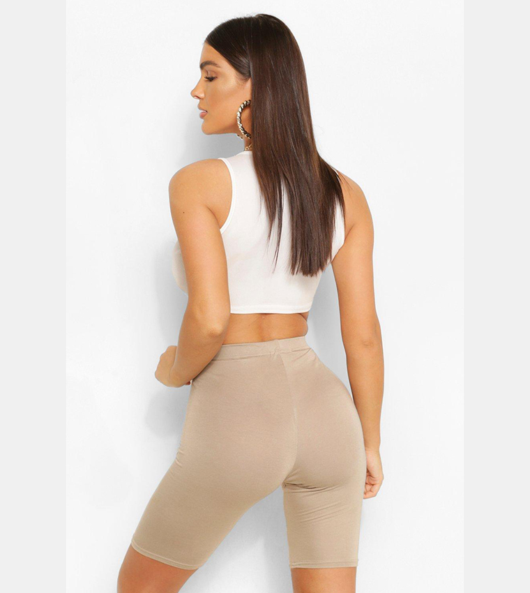 Buy Boohoo Basic Solid Cycling Shorts In Beige 6thStreet Kuwait