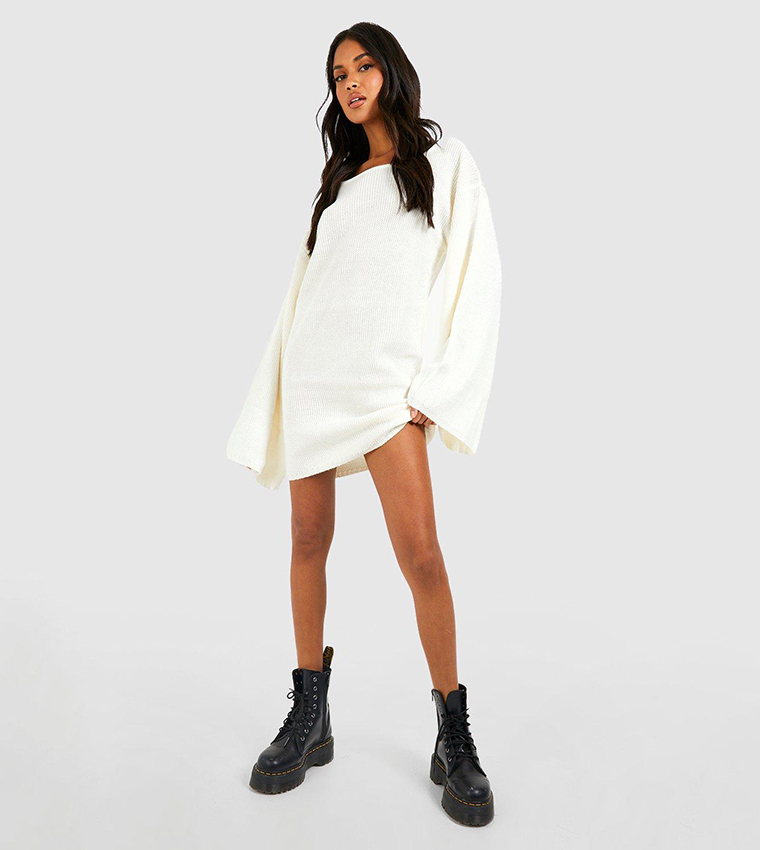 Oversized Wide Sleeves Sweater Dress