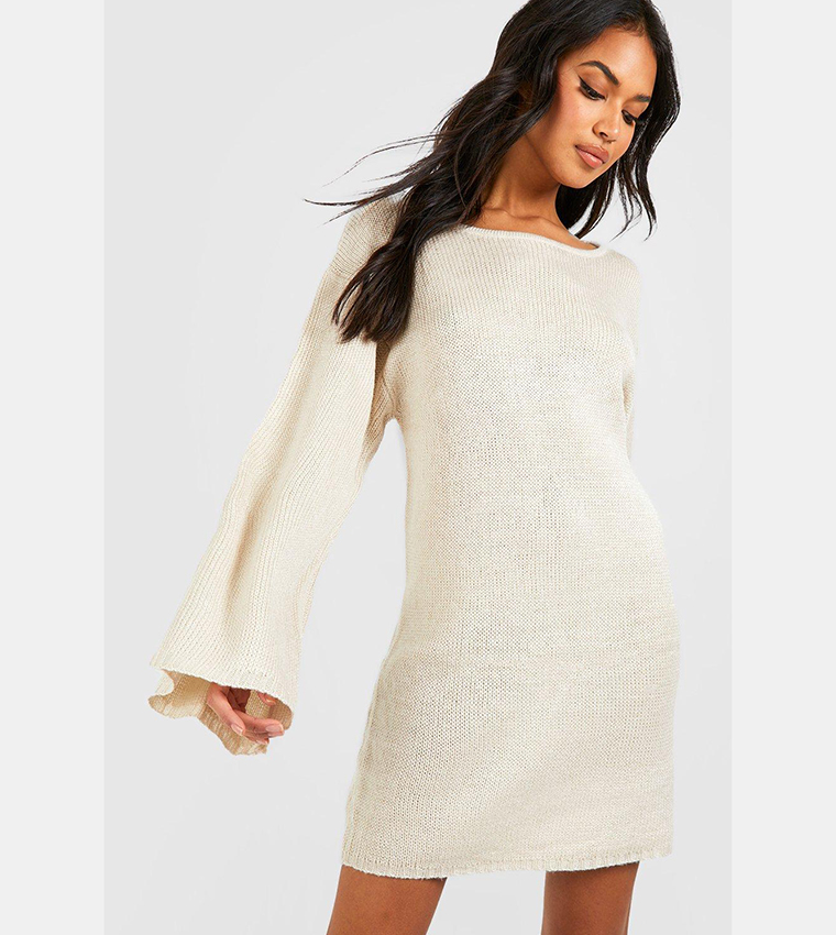 open lace back dress Just for Love Oversized Knit Mini Dress