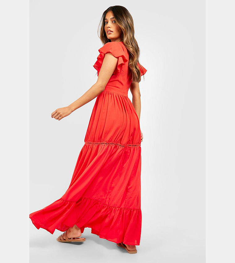 Boohoo embroidered maxi dress shop