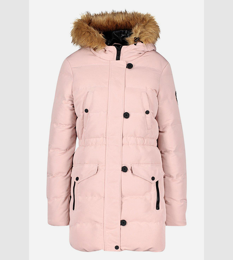 Buy Boohoo Luxe Mountaineering Parka Coat In Pink 6thStreet Bahrain