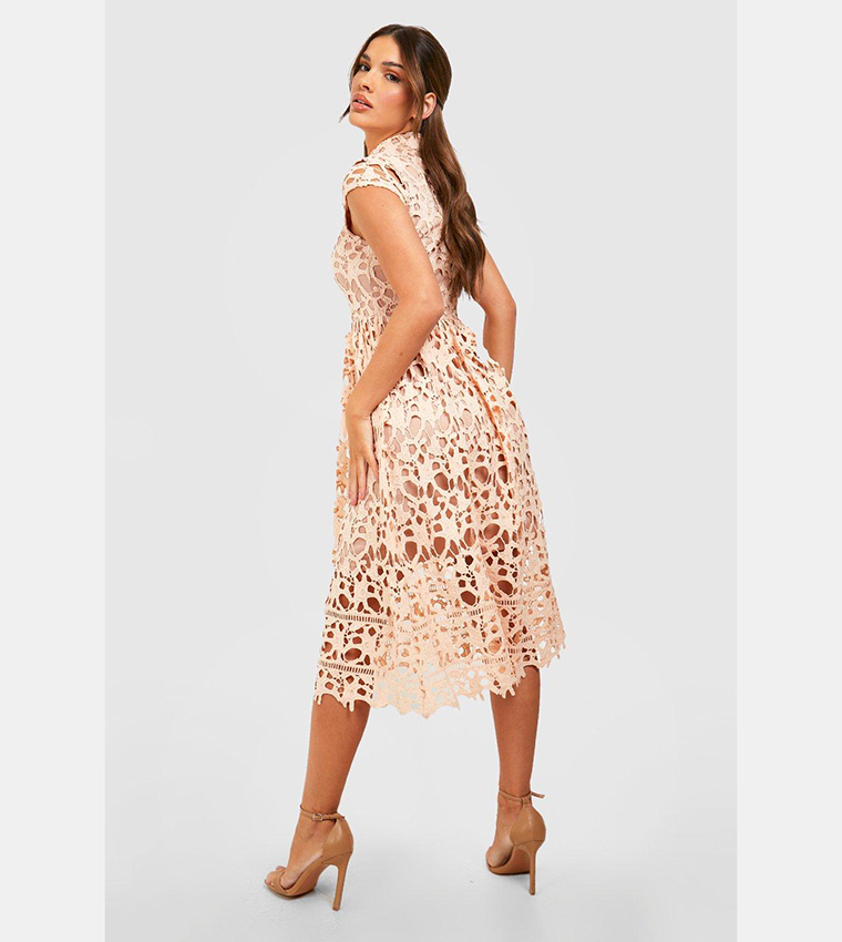 Boutique lace midi store skater dress