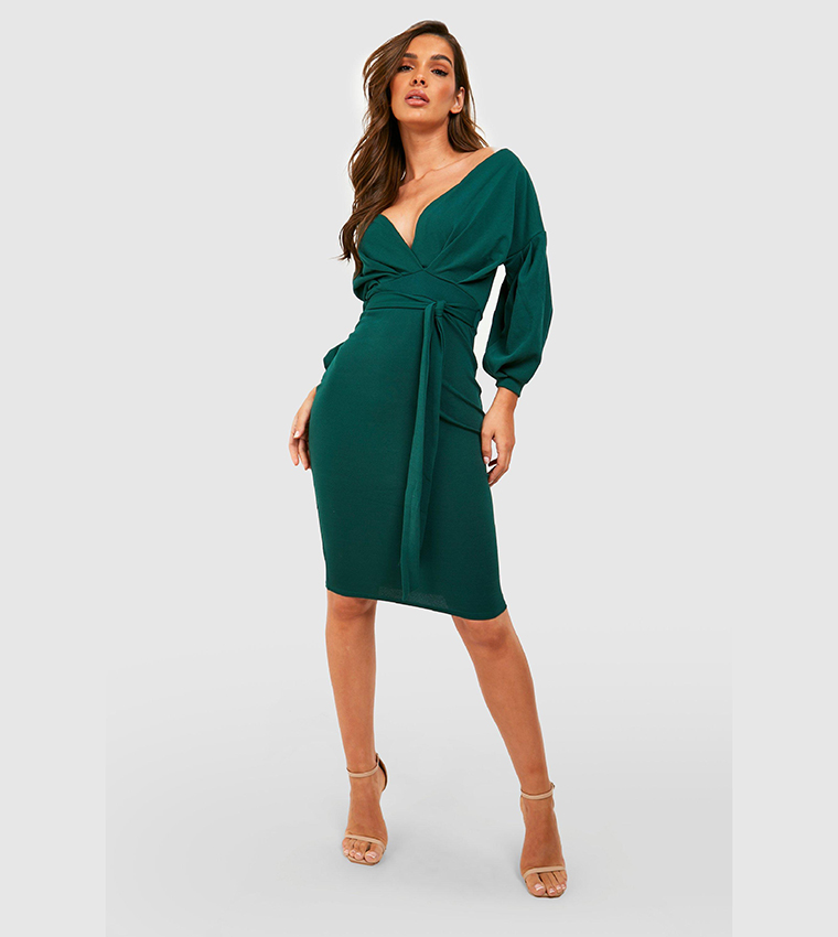 womens midi dress petite Petite Studio's Clarabel Cotton Midi Dress in Red