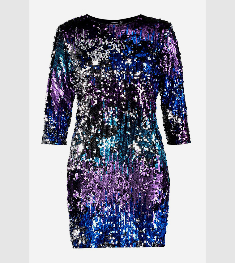 Buy Boohoo Boutique Multi Sequin Bodycon Party Dress In Blue | 6thstreet  Saudi Arabia