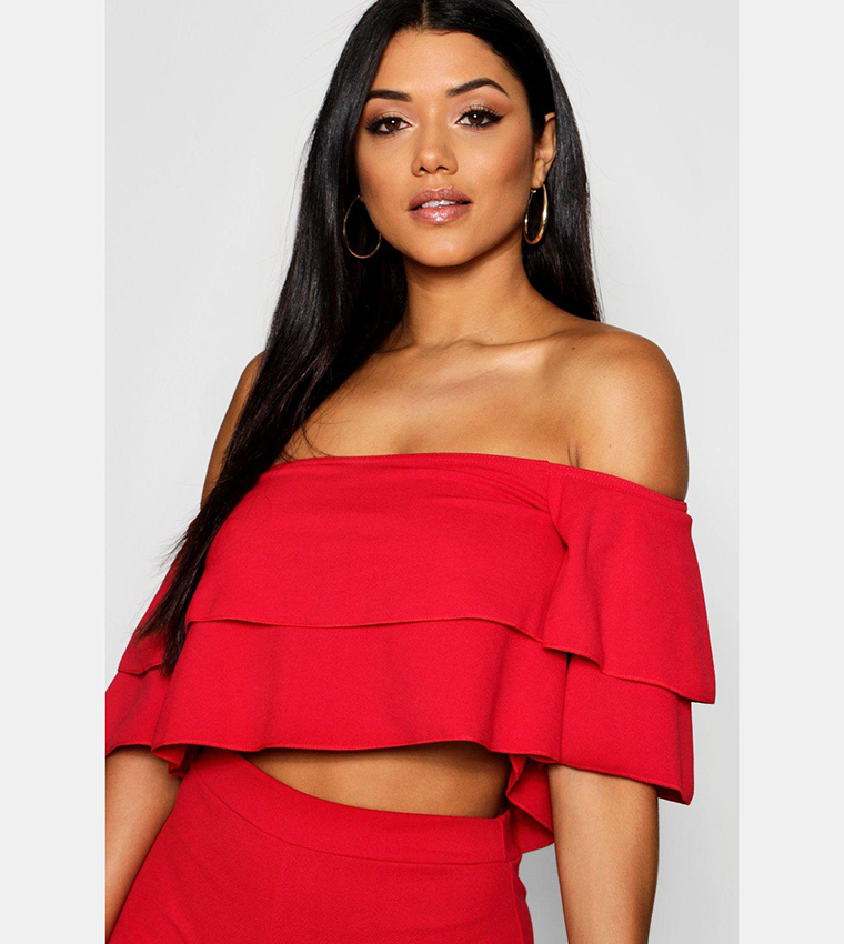 Buy Boohoo Double Bandeau Top And Culotte Co Ord Set In Blue 6thStreet Qatar