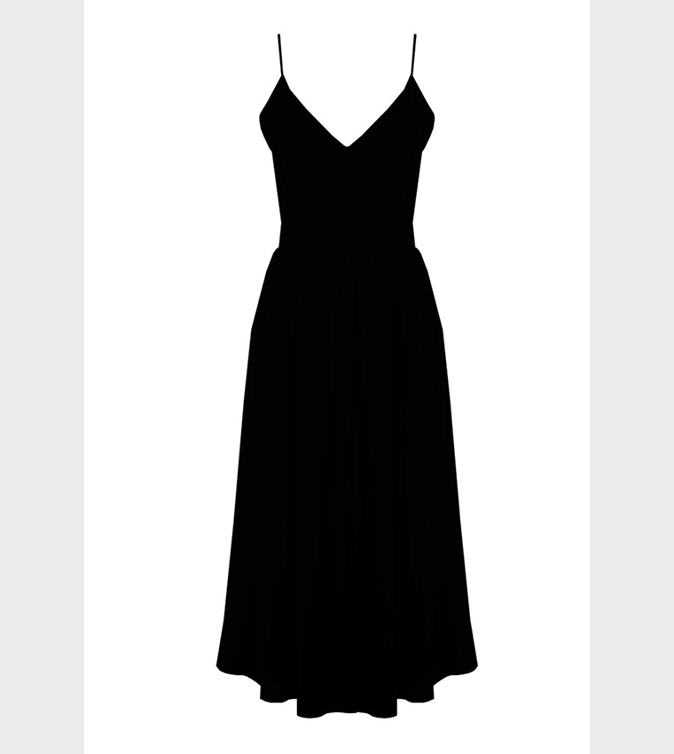 knee length dresses for ladies Women's Dresses Grayson Tied Back Asymmetrical Midi Dress Steel Blue S by Selfie Leslie