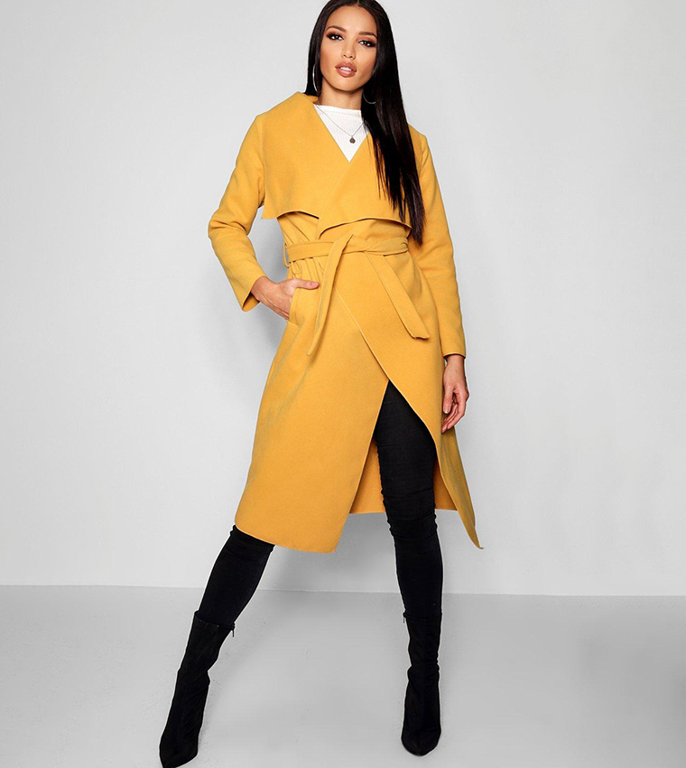 Mustard shop waterfall coat