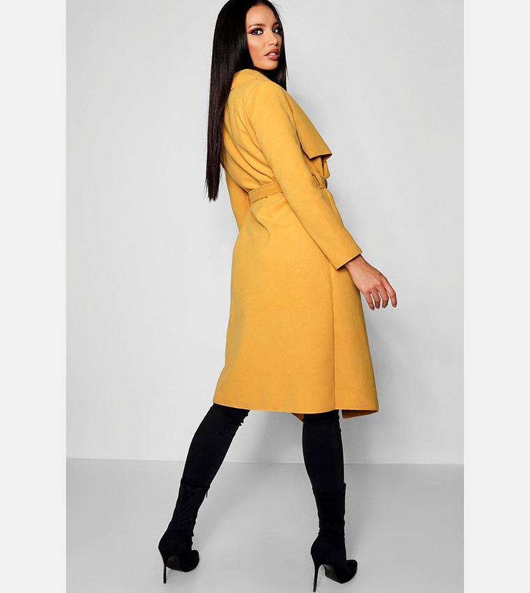 Mustard hotsell waterfall coat