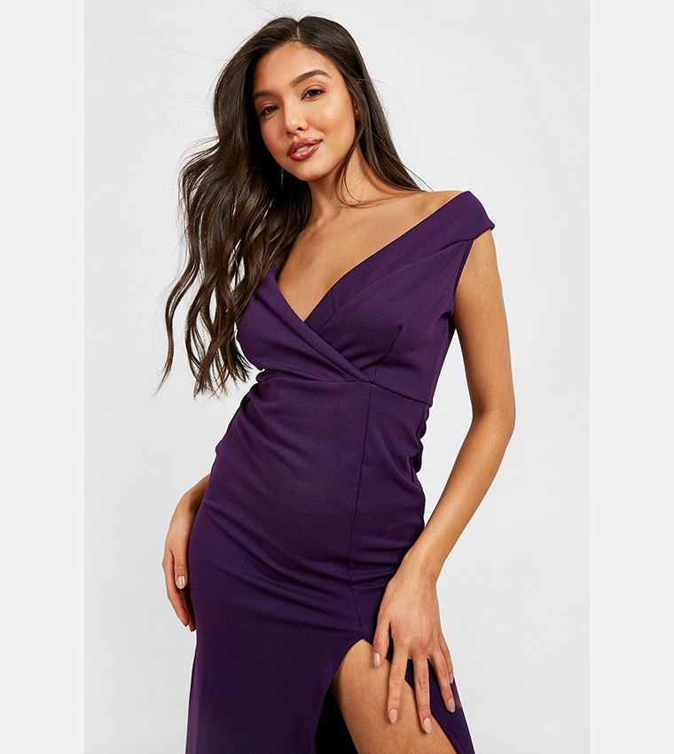 Mauve wrap maxi dress best sale