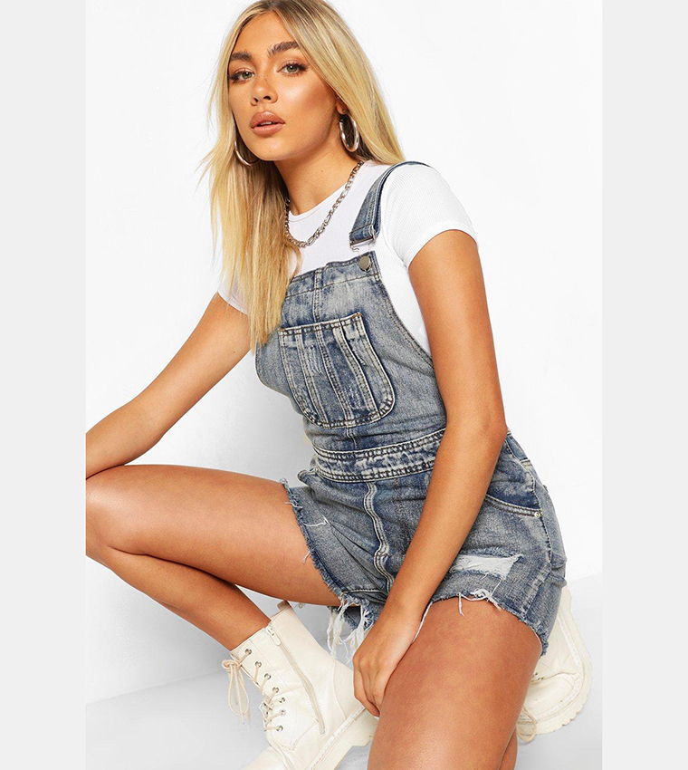 Denim 2024 ripped dungarees