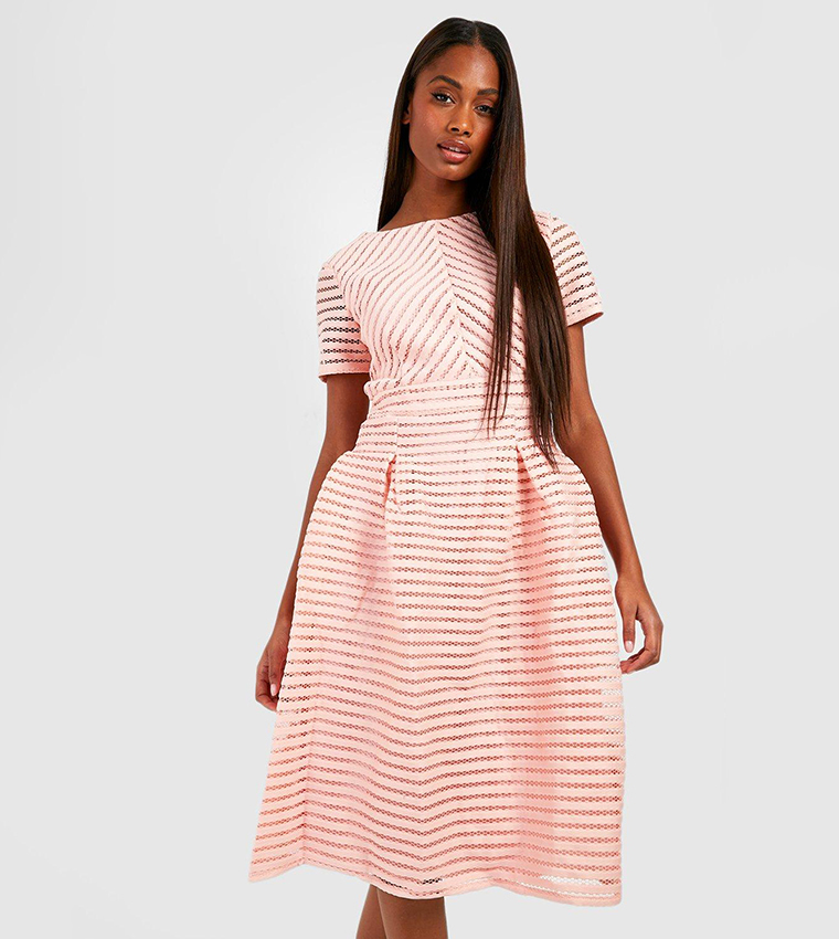 Buy Boohoo Boutique Full Skirted Prom Midi Dress In Pink 6thStreet Bahrain