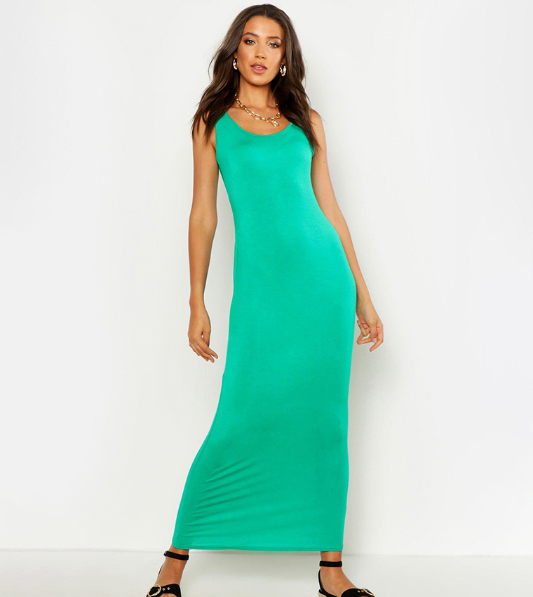Buy Boohoo Tall Basic Maxi Dress In Green 6thStreet Bahrain