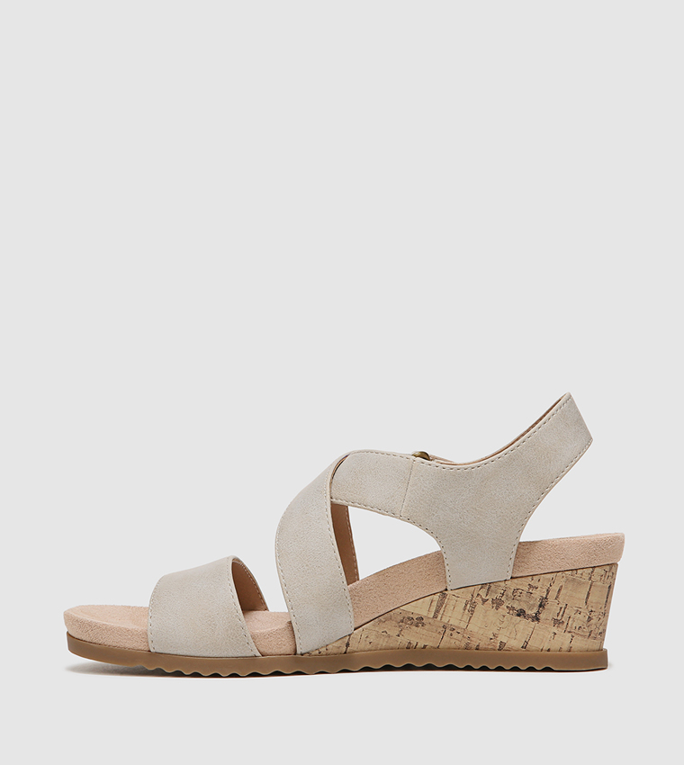 SINCEREE Open Toe Wedge Sandals