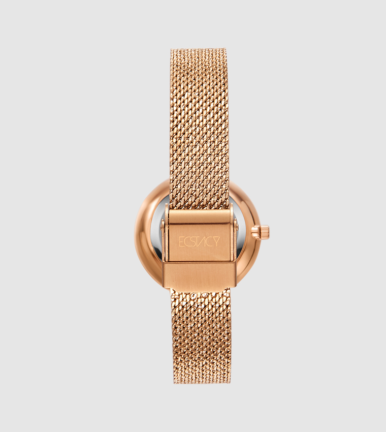 Analog Round Beige Dial Watch