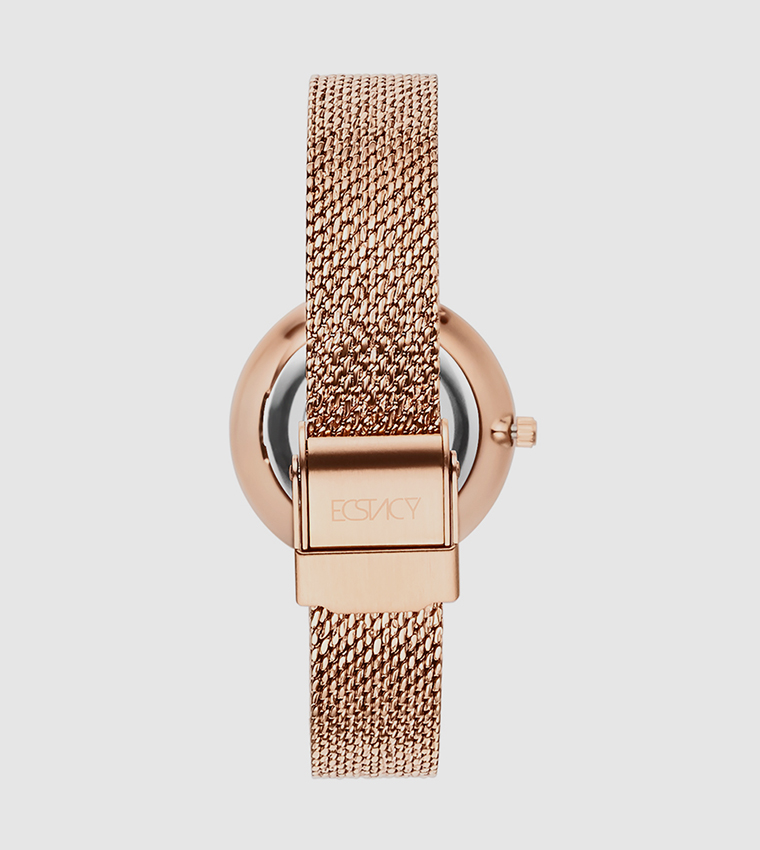 Analog Round Beige Dial Watch