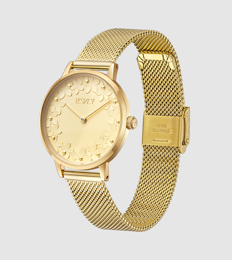 Champagne Dial Analog Watch