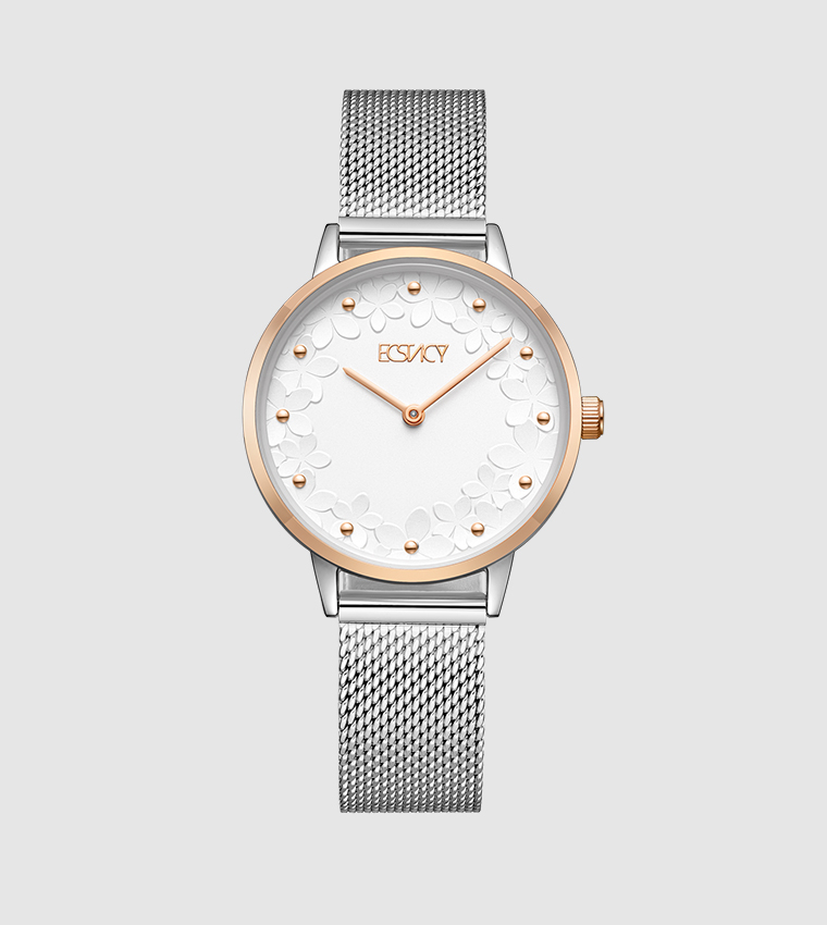 Silver Dial Analog Watch