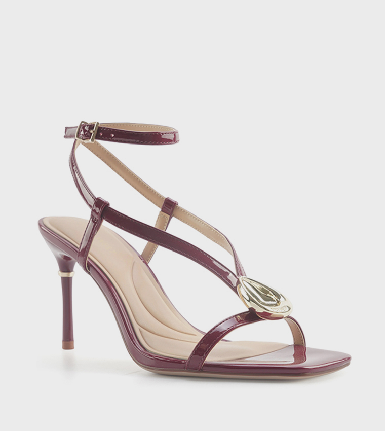 EALEN Square Toe Ankle Strap Heeled Sandals