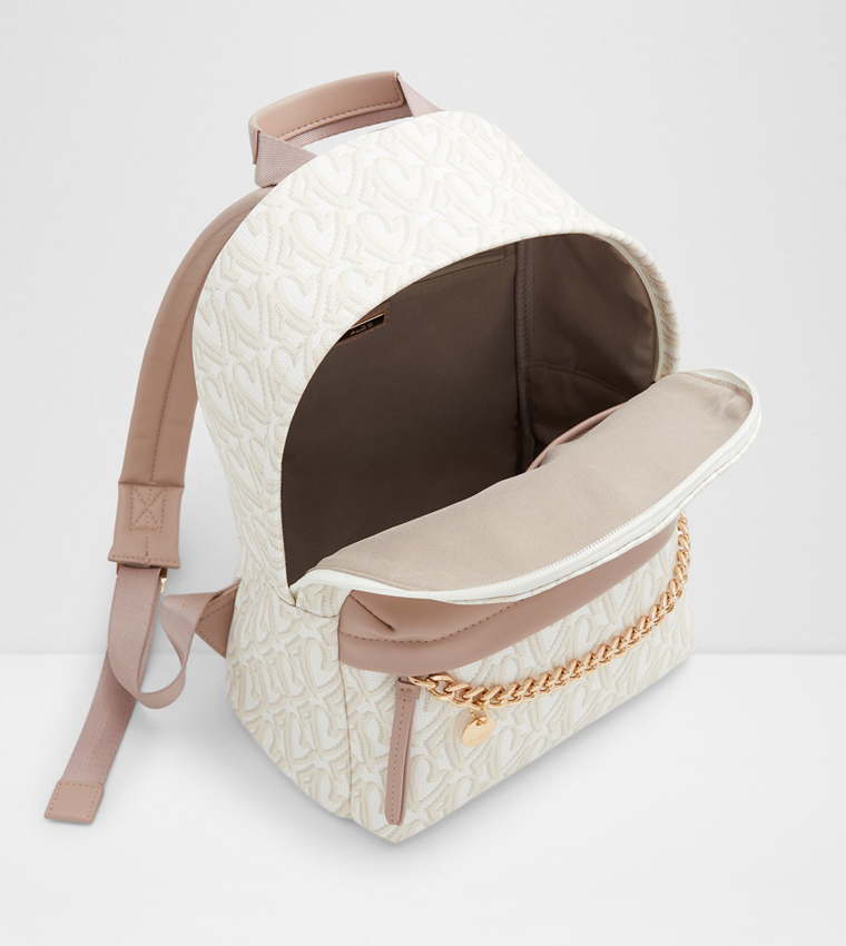 Buy Aldo EBENA Printed Chain Detail Backpack In Off White