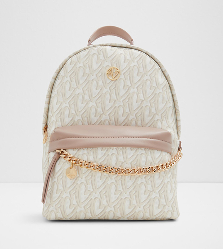 Buy Aldo EBENA Printed Chain Detail Backpack In Off White 6thStreet UAE