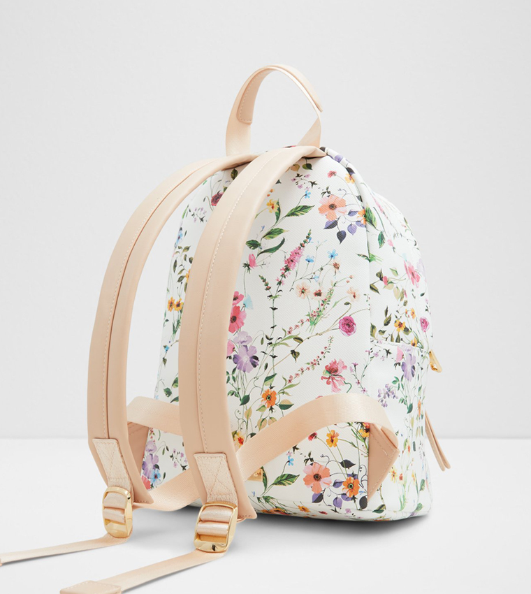Buy Aldo EBENA Floral Print Chain Detail Backpack In White 6thStreet Oman