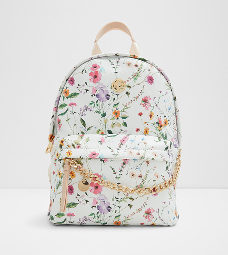 Buy Aldo EBENA Floral Print Chain Detail Backpack In White 6thStreet Saudi Arabia