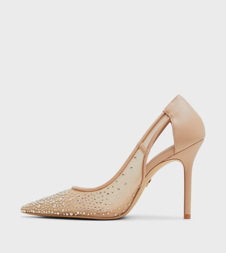 EBENEZER Embellished Mesh Detail Pumps