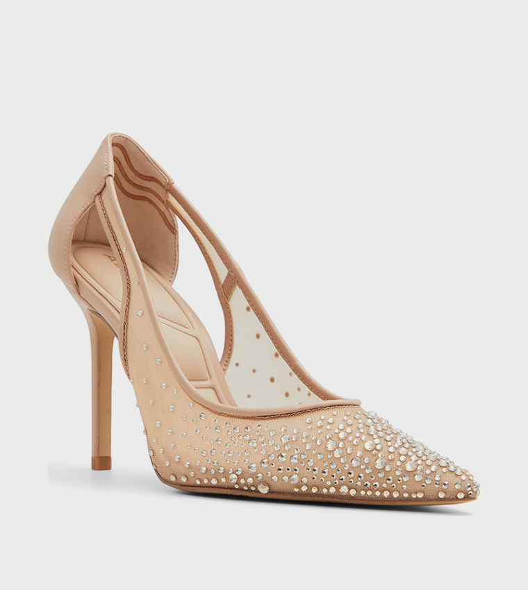 EBENEZER Embellished Mesh Detail Pumps