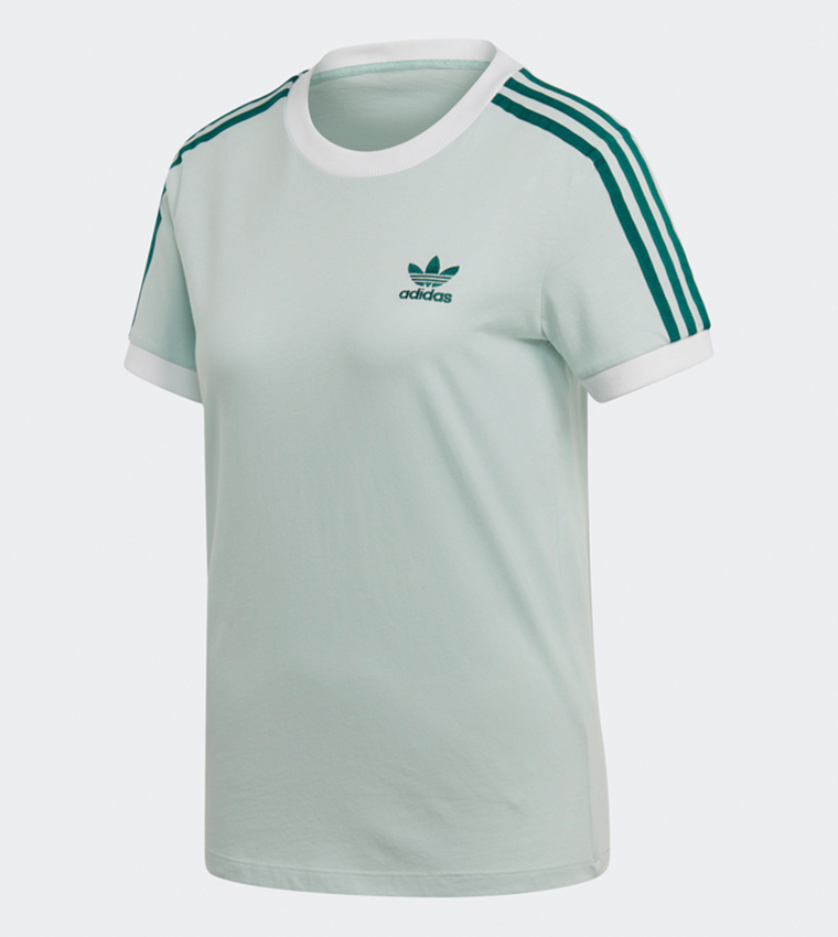 3 stripe t shirt women's green hotsell