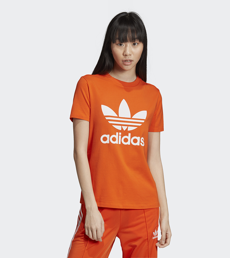 Buy Adidas Originals Trefoil Tee Orange In Orange 6thStreet Oman