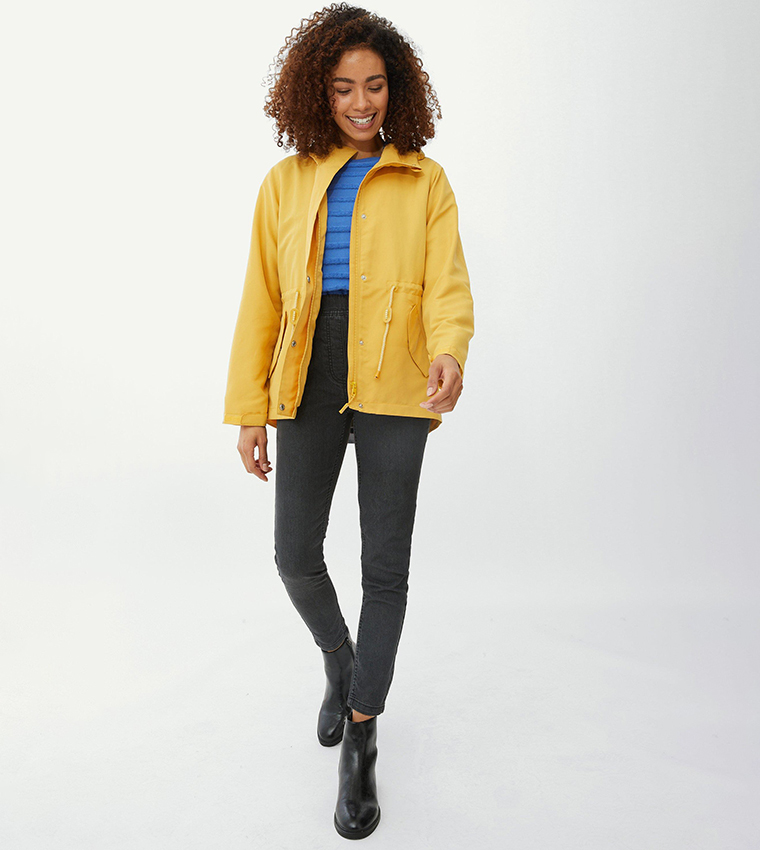 Buy Maine Hooded Jersey Lined Rain Jacket In Yellow 6thStreet Bahrain