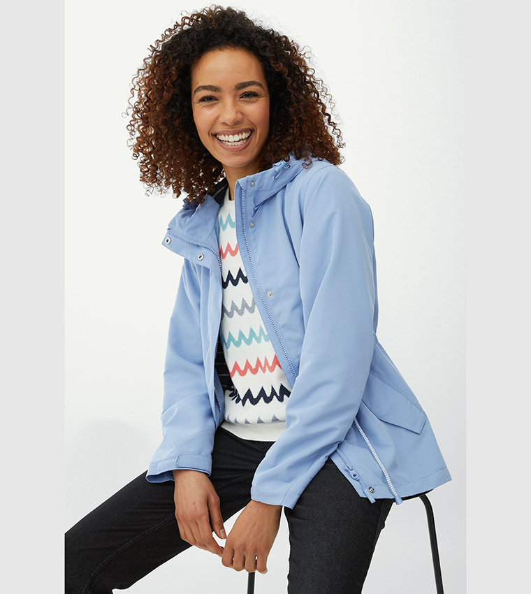 Buy Maine Hooded Jersey Lined Rain Jacket In CORNFLOWER 6thStreet Kuwait